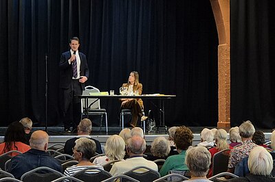 David Chadwick and Jane Dodds addressing the meeting 2