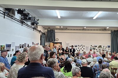 Jane Dodds MS addressing another large crowd in a seperate room