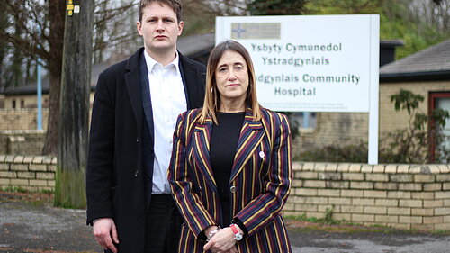 David Chadwick MP and Jane Dodds MS outside of 