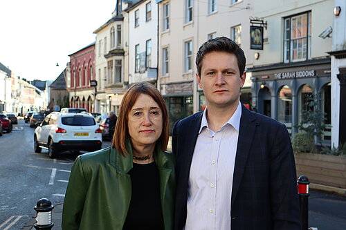 Jane Dodds MS & David Chadwick MP in Brecon town centre