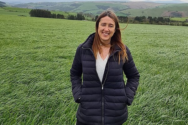 Jane Dodds MS in a field