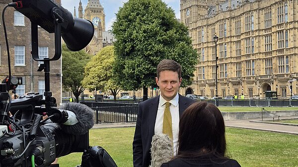 David Chadwick outside Westminster