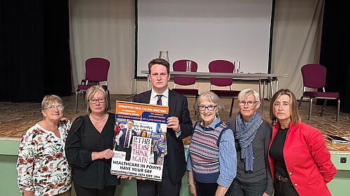 David Chadwick Jane Dodds Cllr Corinna and the League of Friends of Knighton Hospital