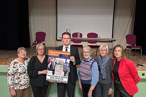 David Chadwick Jane Dodds Cllr Corinna and the League of Friends of Knighton Hospital